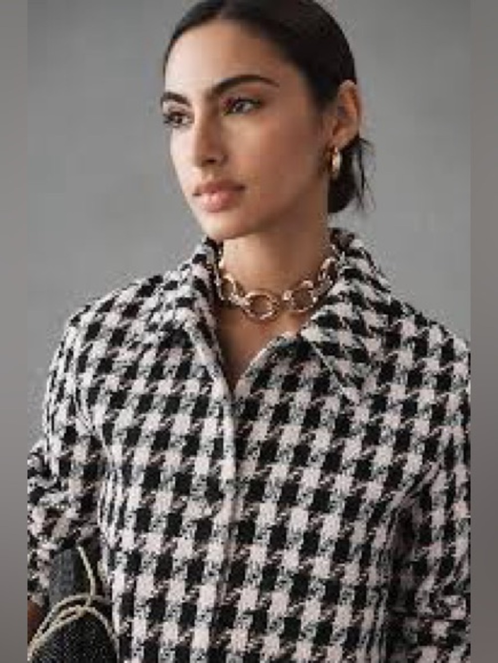 Reserved Black and Cream Tweed shacket a la Chanel